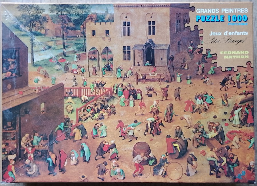 1000, Nathan, Children's Games, by Pieter Bruegel the Elder, Incomplete Image of the puzzle 1000, Nathan, Childrens Games, by Pieter Bruegel the Elder, Picture of the box