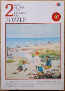 Image of the puzzle 250, MB, A Summer's Day on Hornbaek Beach, by Frants Peter Diderik Henningsen, Complete, Picture of the box