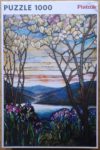 Image of the puzzle 1000, Piatnik, Magnolias and Irises, Tiffany, Factory Sealed, Picture of the box