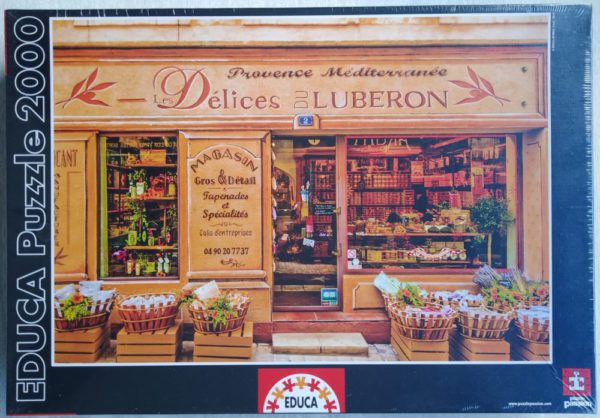 Image of the puzzle 2000, Educa, Les Délices du Luberon, by Tom Mackie, Factory Sealed, Picture of the box
