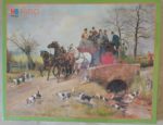 Image of the puzzle 1500, MB, A Coach with Four Crossing a Bridge, by George Derville Rowlandson, Factory Sealed, Picture of the box