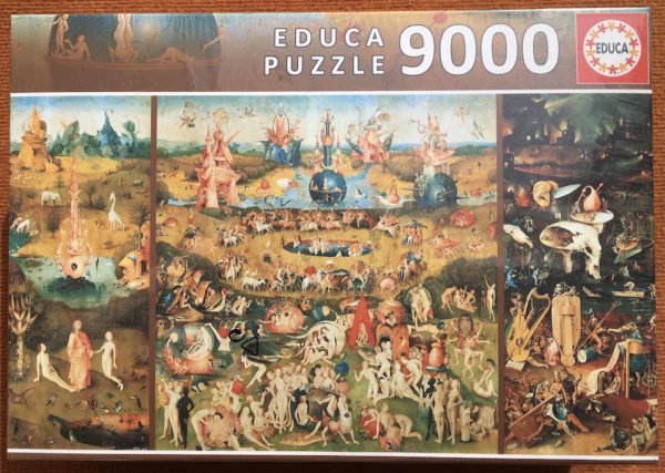 Image of the puzzle 9000, Educa, The Garden of Earthly Delights, Hieronymus Bosch, Picture of the box