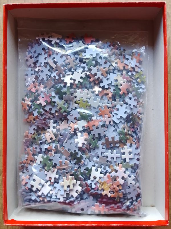 Image of the puzzle 1000, Jumbo, The Farewell Kiss, by John Hancock, Complete, Picture of the bag