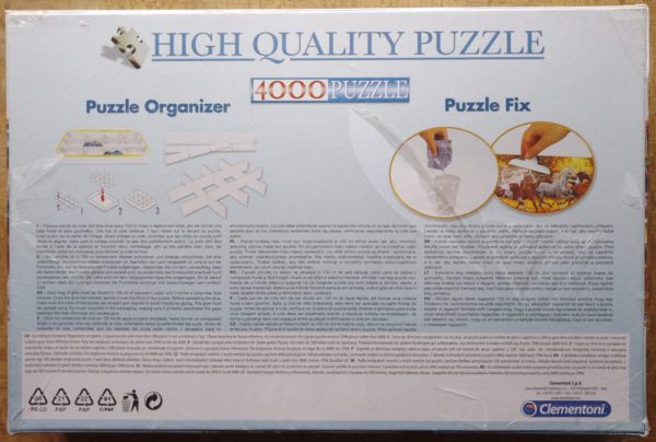 Image of the puzzle 4000, Clementoni, Buon Appetito, by Nicky Boehme, Factory Sealed, Picture of the back