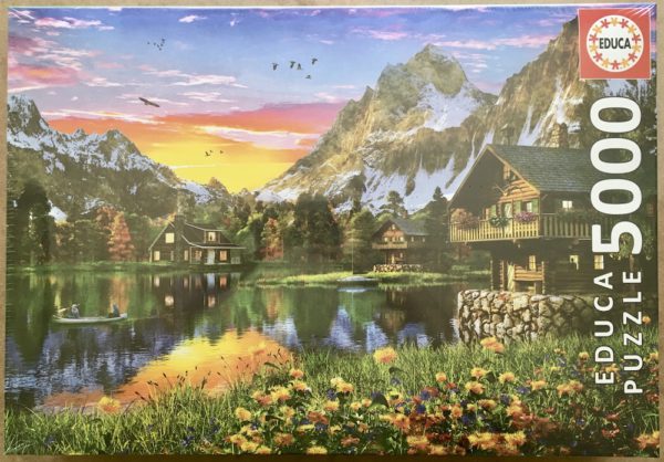 Image of the puzzle 5000, Educa, Alpine Lake, by Dominic Davison, Picture of the box