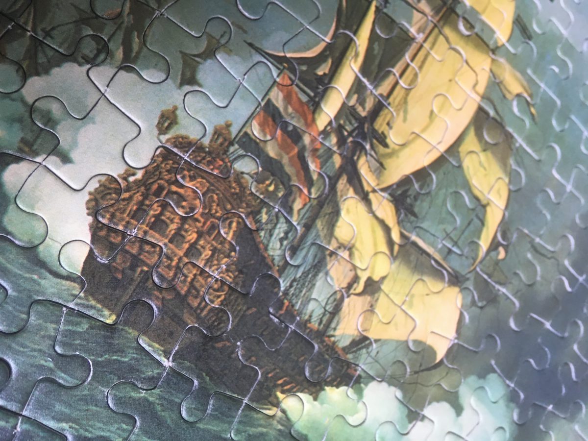 Image of the puzzle 247, Egel, The Naval Battle at Kijkduin, by Willem van de Velde the Younger, Complete, Detail of the puzzle