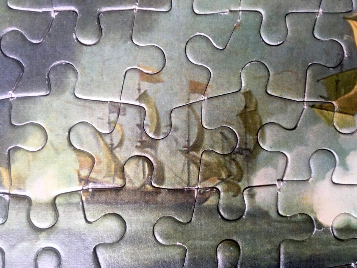 Image of the puzzle 247, Egel, The Naval Battle at Kijkduin, by Willem van de Velde the Younger, Complete, Detail of the puzzle