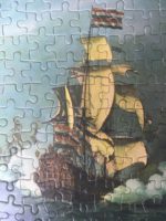 Image of the puzzle 247, Egel, The Naval Battle at Kijkduin, by Willem van de Velde the Younger, Complete, Detail of the puzzle