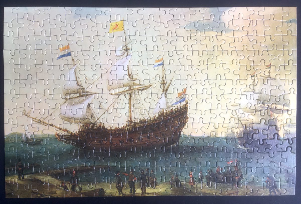 247, Egel, A Number of East Indiamen off the Coast, by Hendrik Cornelisz Vroom, Complete, Listed by Vintage Art Puzzles Image of the puzzle 247, Egel, A Number of East Indiamen off the Coast, by Hendrik Cornelisz Vroom, Complete, Picture of the puzzle