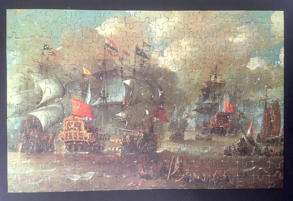 Image of the puzzle 247, Egel, The Battle of the Sound with the Eendracht Engaging Two Swedish Warships, Complete, Picture of the puzzle