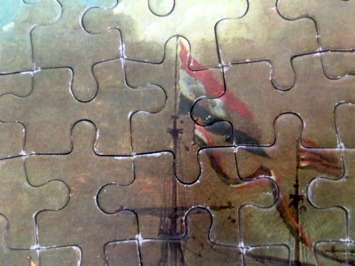 Image of the puzzle 247, Egel, The Battle of the Sound with the Eendracht Engaging Two Swedish Warships, Complete, Detail of the puzzle