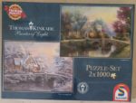 Image of the puzzle 2x1000, Schmidt, Lamplight Manor & Winter in Lamplight Manor, Factory Sealed, Picture of the box