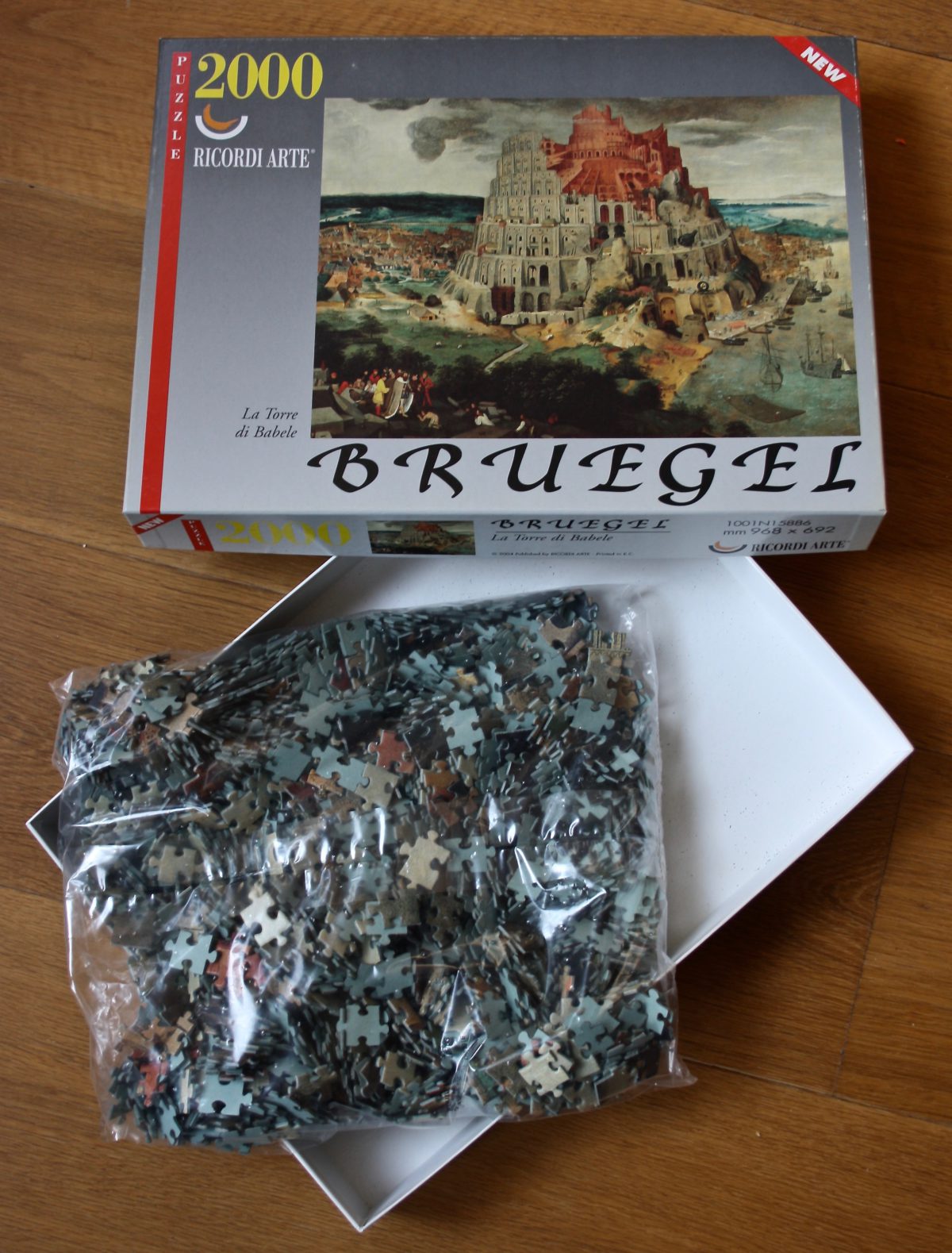 Image of the puzzle 2000, Ricordi, The Tower of Babel, Pieter Bruegel the Younger, Picture of the bag