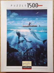 Image of the puzzle 1500, Nathan, Canoe Dolphins, by Chayan Khoï, Sealed Bag, Picture of the box