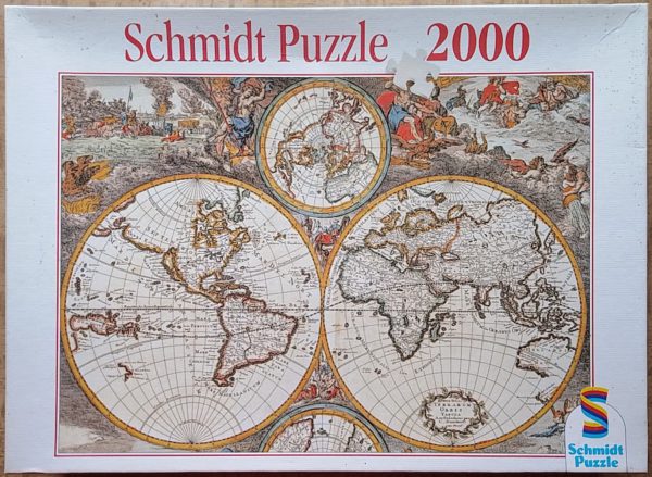 Image of the puzzle 2000, Schmidt, Ancient Map of the World, by Cornelis Danckerts II, Complete, Picture of the box