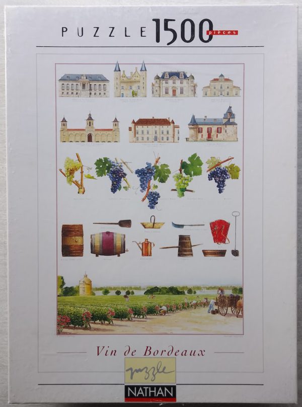 Image of the puzzle 1500, Nathan, Vin de Bordeaux, by Fréderic Liéval, Factory Sealed, Picture of the box