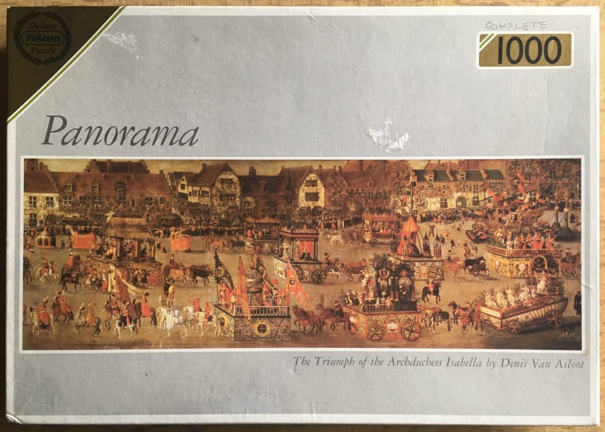 Image of the puzzle 1000, Falcon, The Triumph of Archduchess Isabella, by Denis van Alsloot, Complete, Picture of the box