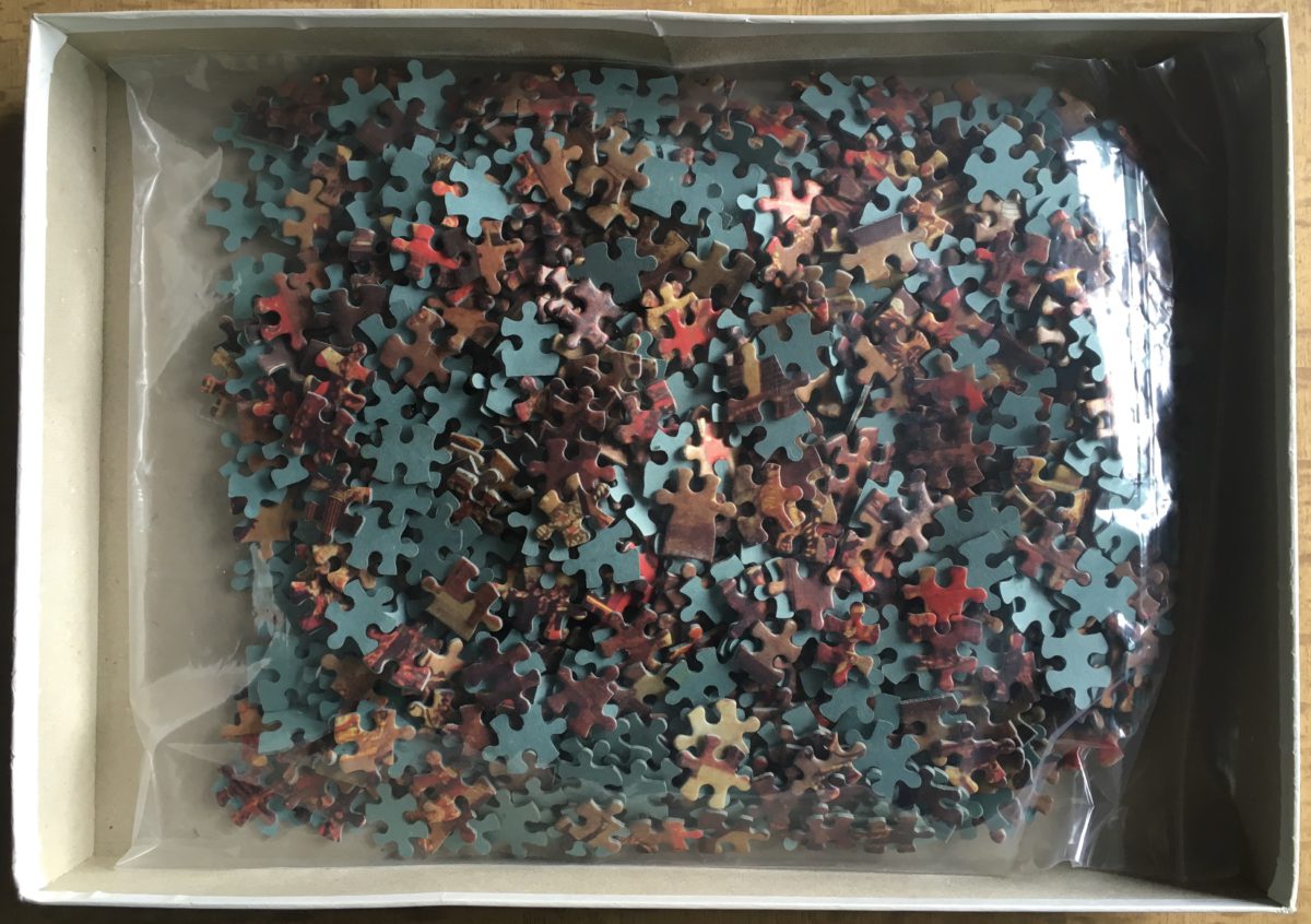 Image of the puzzle 1000, Falcon, The Triumph of Archduchess Isabella, by Denis van Alsloot, Complete, Picture of the bag