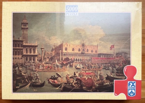 Image of the puzzle 5000, F.X. Schmid, Return of the Bucentaur to the Molo on Ascension Day, by Canaletto, Factory Sealed, Picture of the box