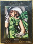Image of the puzzle 1000, Clementoni, Young Lady with Gloves, by Tamara de Lempicka, Factory Sealed, Picture of the box