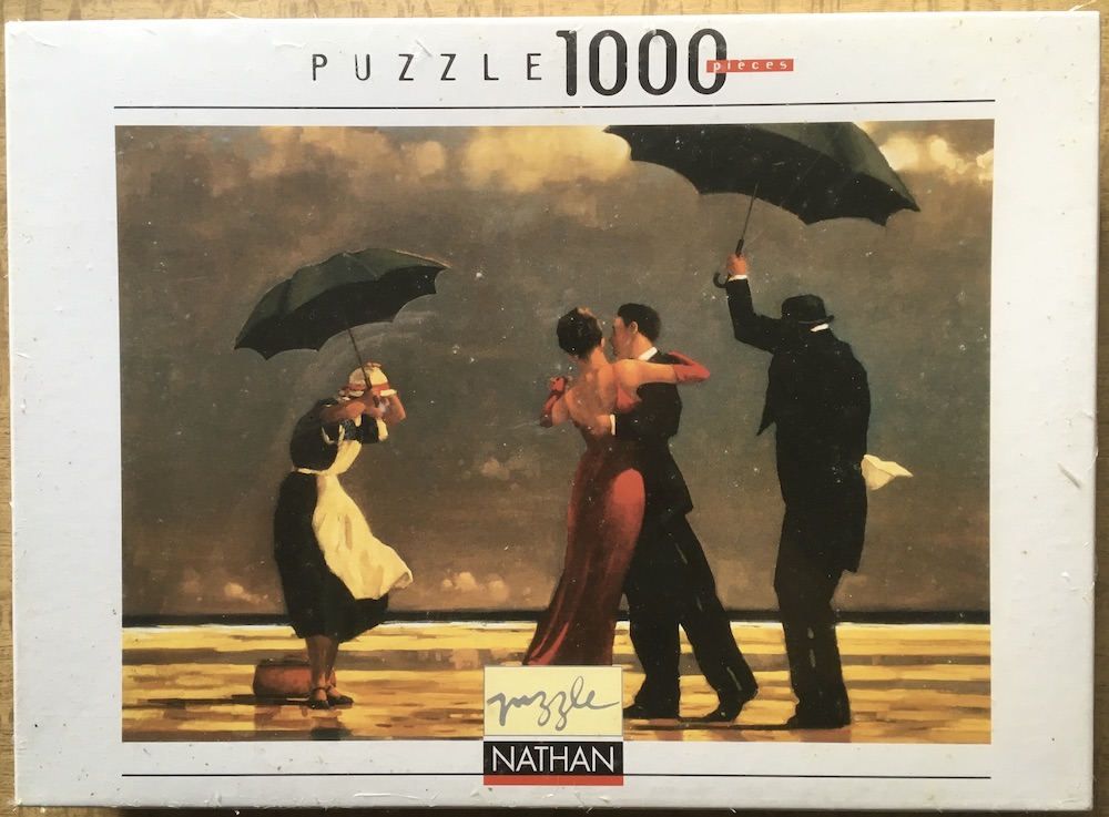 1000, Nathan, The Singing Butler, by Jack Vettriano, Factory Sealed, 2025-12-31 Image of the puzzle 1000, Nathan, The Singing Butler, by Jack Vettriano, Factory Sealed, Picture of the box