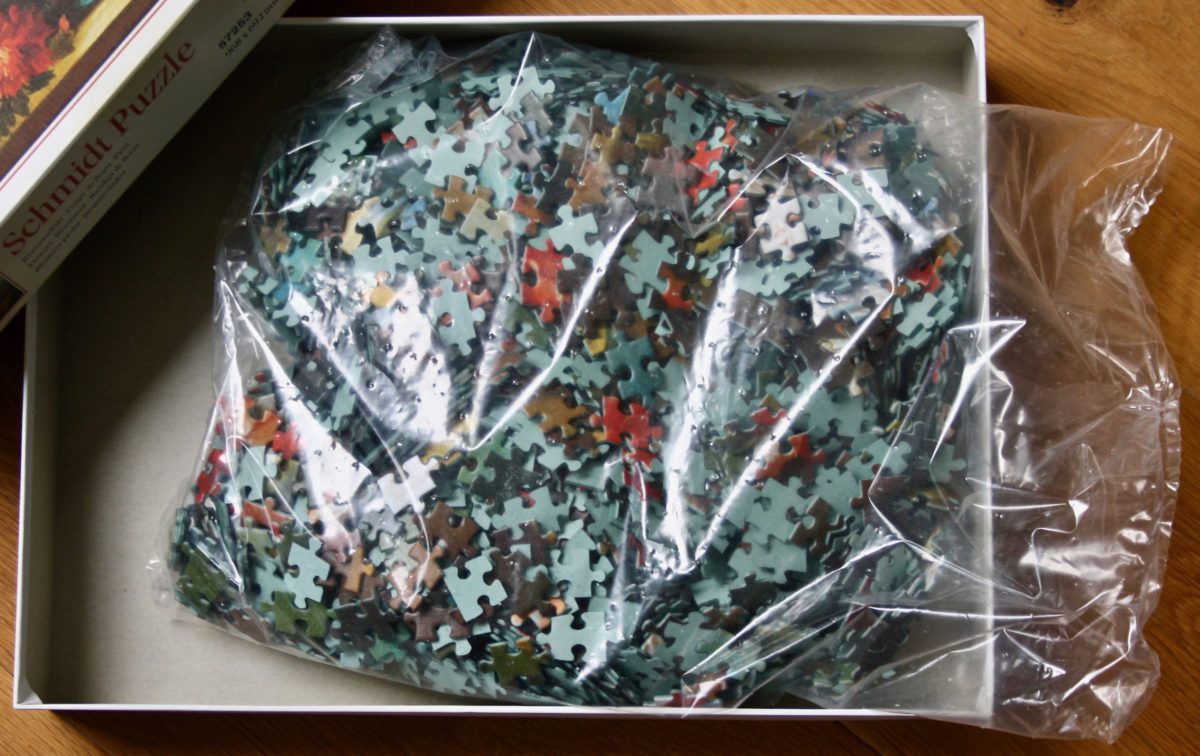 Image of the puzzle 2000, Schmidt, Flowers, Sealed Bag, Picture of the bag