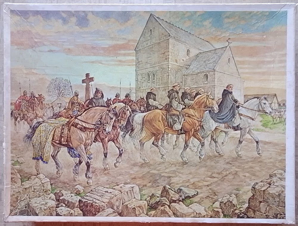 1200, De Vuurbaak, Willibrord, the Apostle of the Frisians, by Johan Herman Isings, Incomplete Image of the puzzle 1200, De Vuurbaak, Willibrord, the Apostle of the Frisians, by Johan Herman Isings, Picture of the box