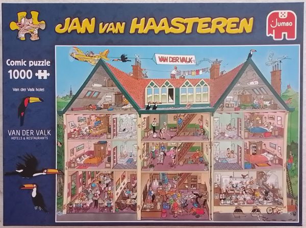 Image of the puzzle 1000, Jumbo, Van der Valk Hotel, by Jan van Haasteren, Sealed Bag, Picture of the box