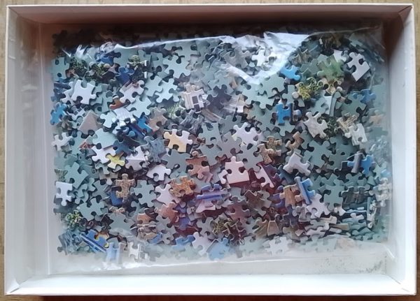 Image of the puzzle 1000, Nathan, Little Blue Boats, Incompleete, Picture of the bag