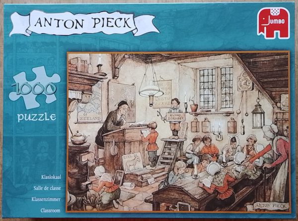 Image of the puzzle 1000, Jumbo, Classroom, by Anton Pieck, Complete, Picture of the box