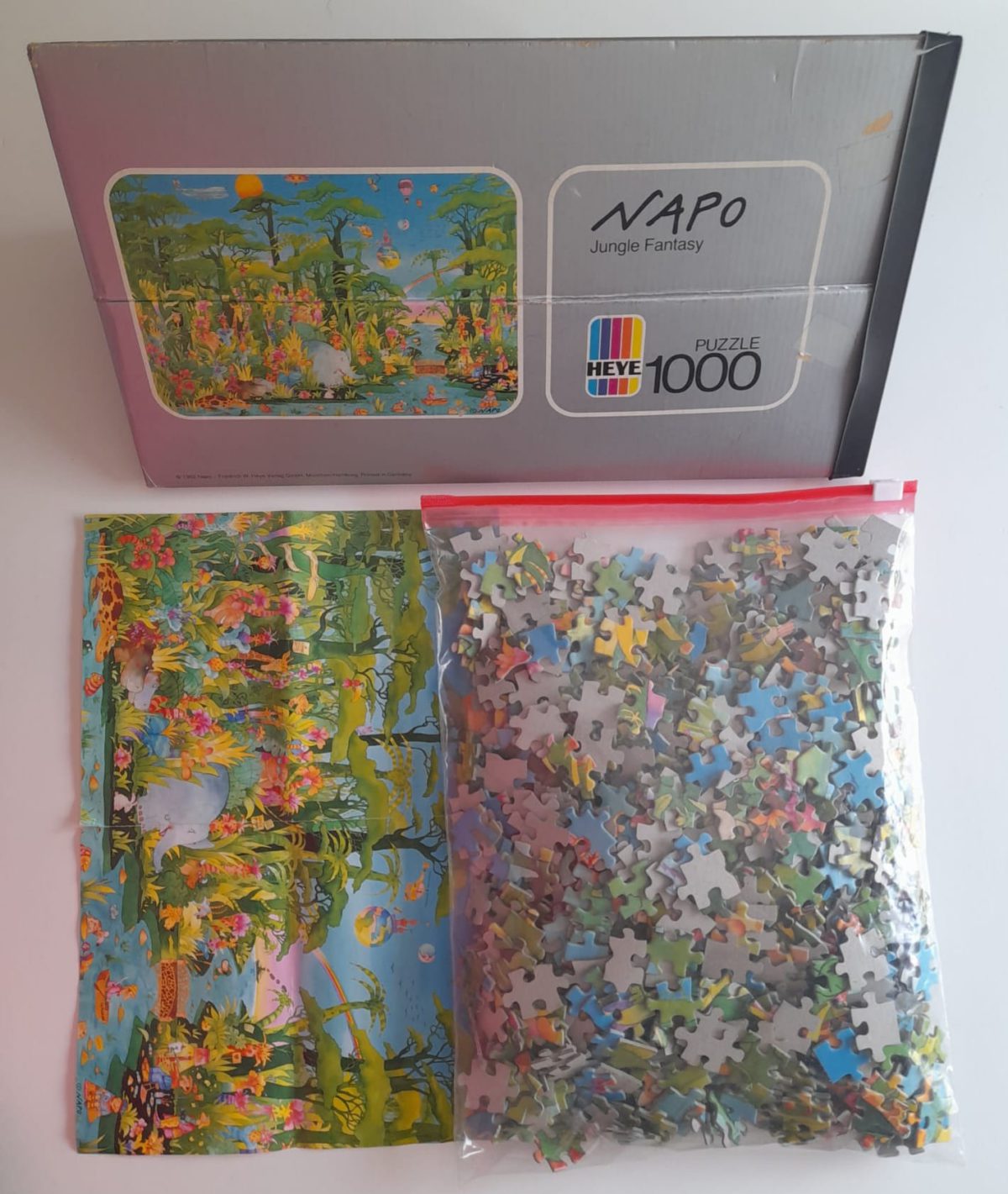 Image of the puzzle 1000, Heye, Jungle Fantasy, by Napo, Complete, Picture of the contents