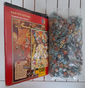 Image of the puzzle 1500, Heye, Spaghetti della Mamma, by Marino Degano, Sealed Bag, Picture of the bag