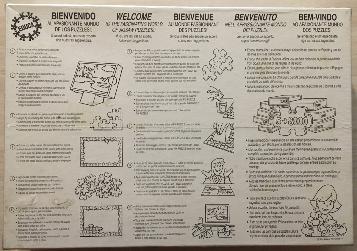 Image of the puzzle 5000, Educa, Summer Flowers, Factory Sealed, Picture of the back