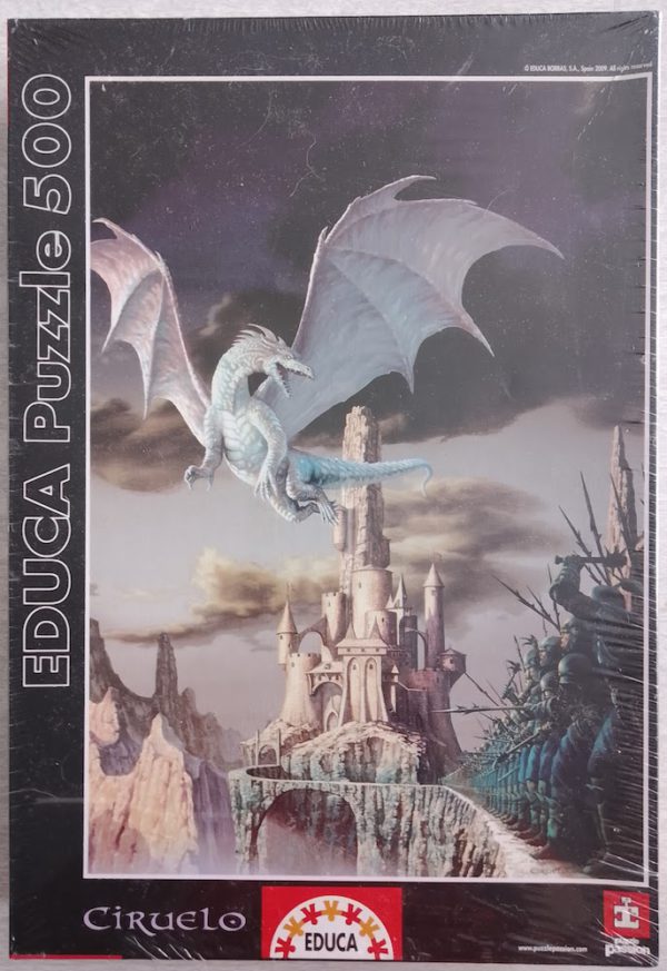 Image of the puzzle 500, Educa, Hobsyllwin Attack, by Ciruelo, Factory Sealed, Picture of the box