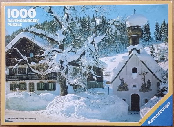 Image of the puzzle 1000, Nathan, Chapel in Winter, Complete, Picture of the box