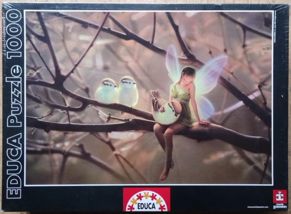 Image of the puzzle 1000, Educa, Feathered Friends, by Kirk Reinert, Factory Sealed, Picture of the box
