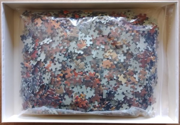 Image of the puzzle 2000, Ravensburger, The Happy Family, by Jan Steen, Picture of the bag