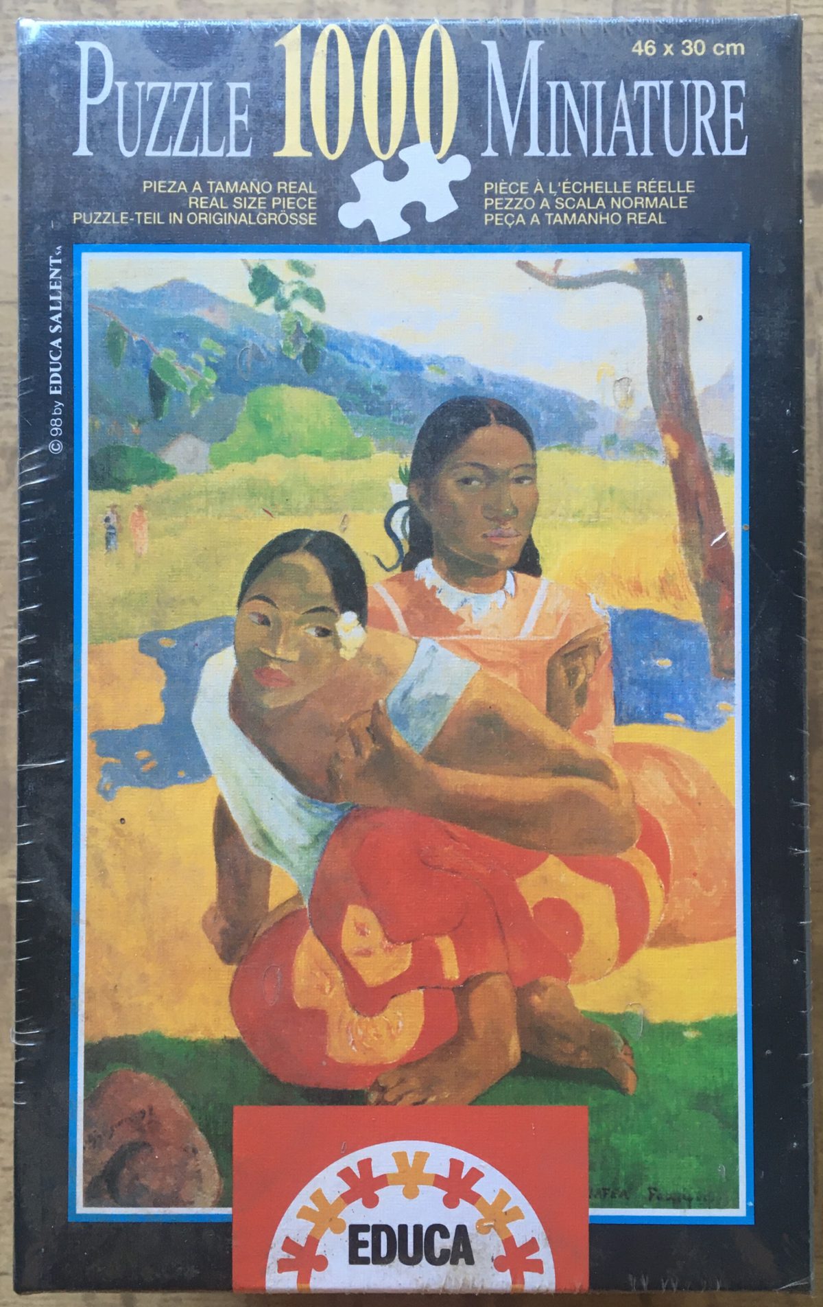 1000, Educa, Nafea Faa Ipoipo, Gauguin (Miniature), Factory Sealed, 2024-09-01 Image of the puzzle 1000, Educa, Nafea Faa Ipoipo, Gauguin (Miniature), Factory Sealed, Picture of the box