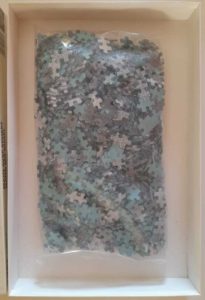 Image of the puzzle 1000, Selegiochi, Hand with Globe, Maurits Cornelis Escher, Sealed Bag, Picture of the box