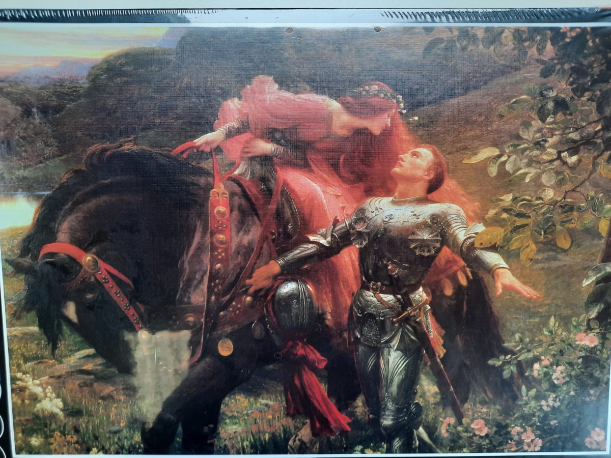 3000, Educa, La Belle Dame sans Merci, by Sir Frank Dicksee, Factory Sealed, Listed by Jan Image of the puzzle 3000, Educa, La Belle Dame sans Merci, by Sir Frank Dicksee, Factory Sealed, Picture of the box