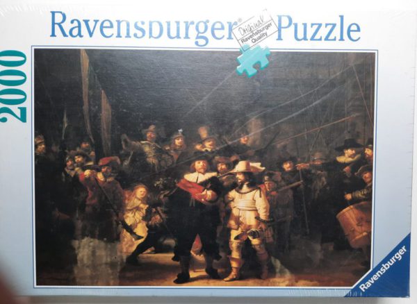 Image of the puzzle 2000, Ravensburger, The Night Watch, by Rembrandt, Factory Sealed, Picture of the box