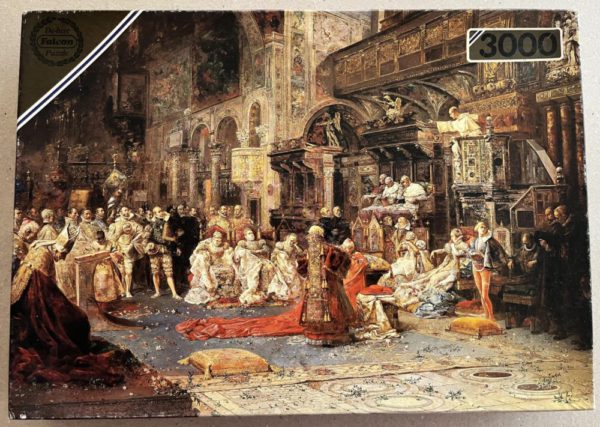 Image of the puzzle 3000, Falcon, The Sermon, by Salvador Sánchez Barbudo, Sealed Bag, Picture of the box