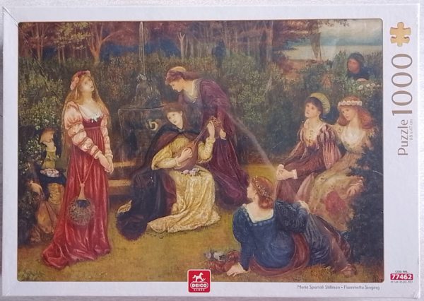 Image of the puzzle 1000, Deico, Fiammetta Singing, by Marie Spartali Stillman, Factory Sealed, Picture of the box