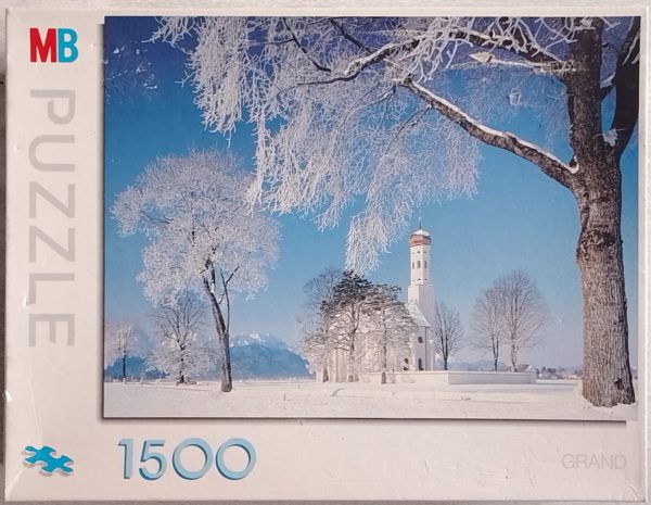 Image of the puzzle 1500, MB, St. Coloman Church in Winter, Sealed Bag, Picture of the box