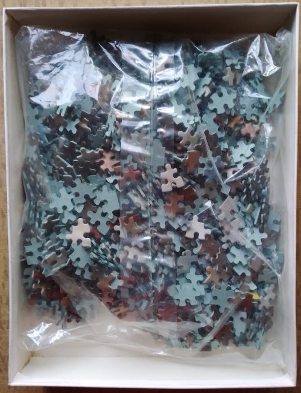 Image of the puzzle 1000, MB, Girl in Blue, Sealed Bag, Picture of the bag
