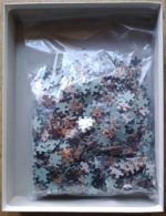 Image of the puzzle 1000, MB, Shopping Street, by Florence Roussel, Complete, Picture of the bag