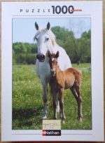 Image of the puzzle 1000, Nathan, Camargue Mare and Foal, by Bruce Coleman, Complete, Picture of the box