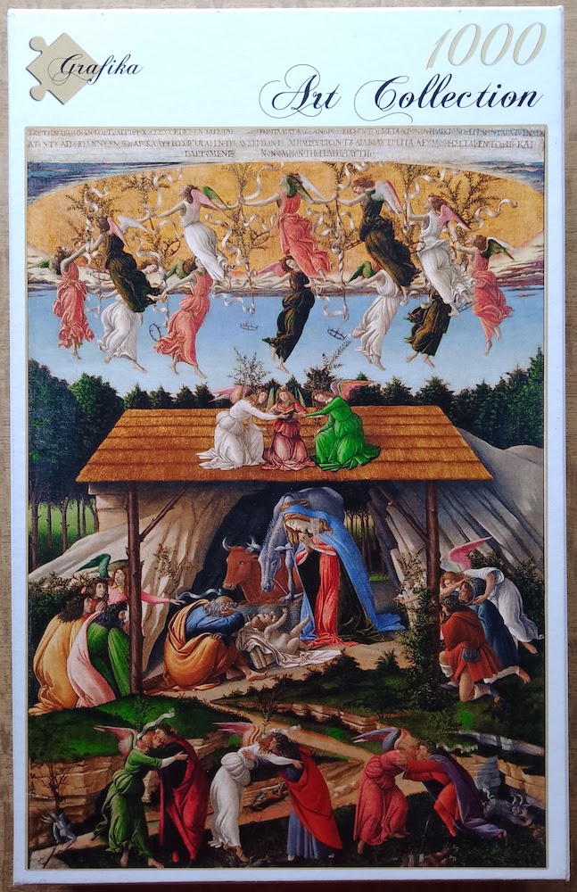 1000, Grafika, The Mystical Nativity, by Sandro Botticelli, Complete, 2022-08-31 Image of the puzzle 1000, Grafika, The Mystical Nativity, by Sandro Botticelli, Complete, Picture of the box