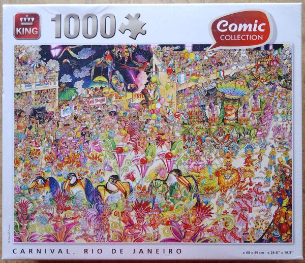 Image of the puzzle 1000, King, Carnival, Rio de Janeiro, by Gerold Como, Factory Sealed, Picture of the box