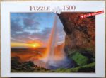 Image of the puzzle 1500, Blatz, Waterfall, by Tom Mackie, Complete, Picture of the box